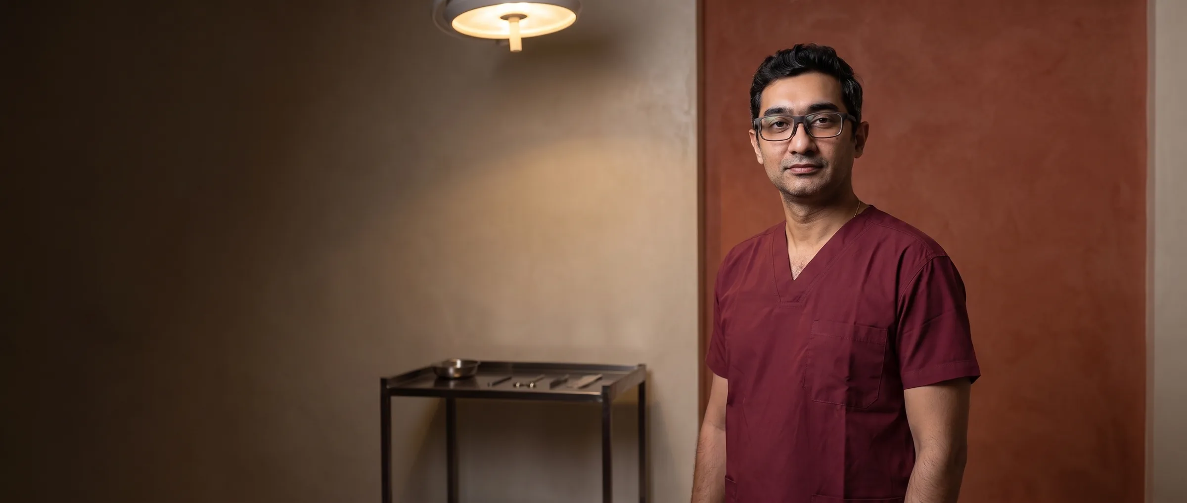 Dr Malay Mehta in the operating theatre at Malay Mehta Aesthetic Clinic